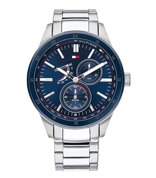 Montre-bracelet à quartz analogique pour homme Tommy Hilfiger AUSTIN - Argent/Bleu – Image 1