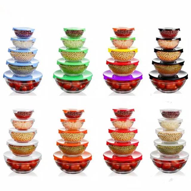 Bols de rangements en verre de 5 pièces – Image 1