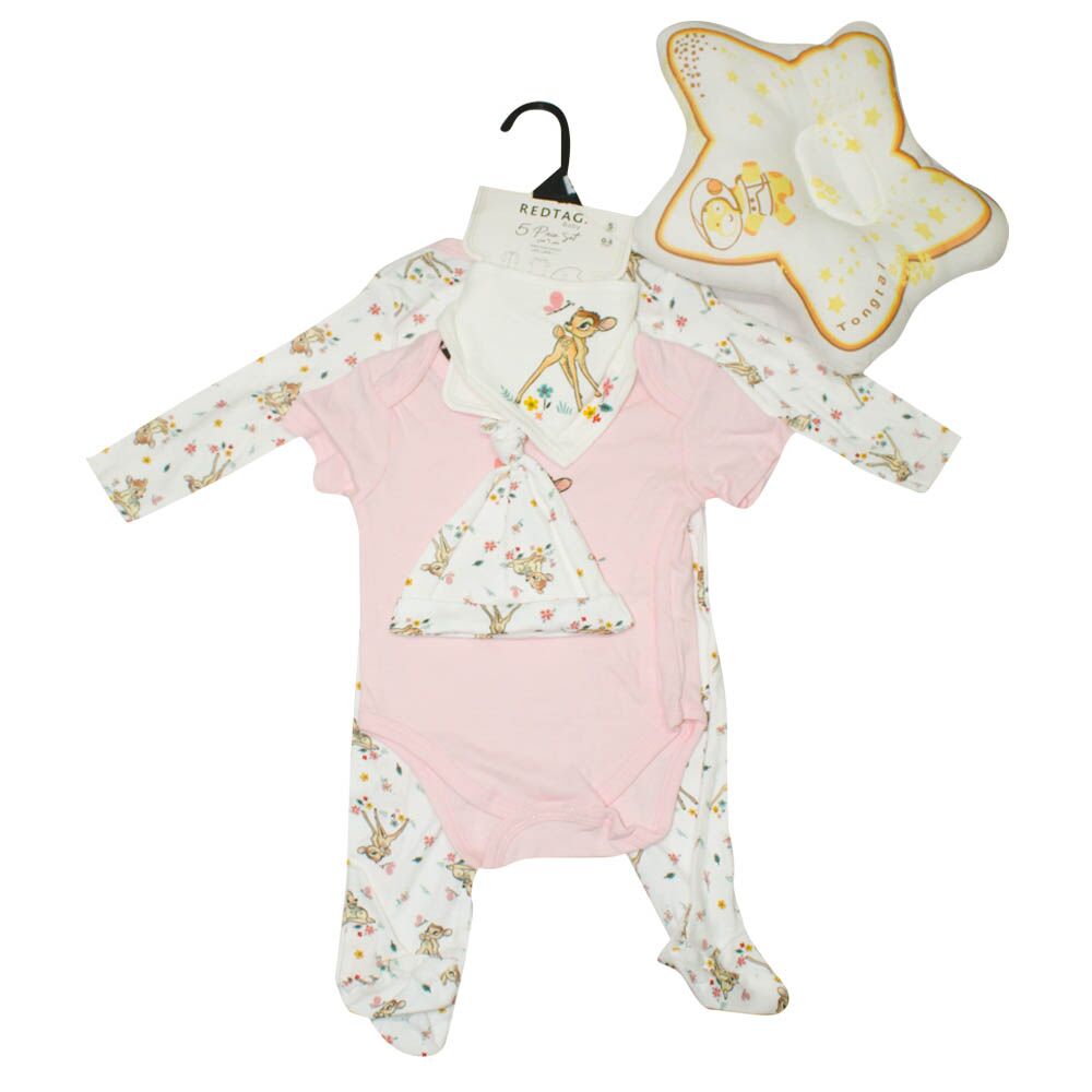 Kit de naissance 5 pièces de bébé de 0 à 3 mois - Multicolore/Rose – Image 1