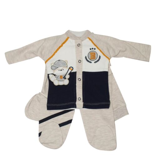 Kit de naissance 4 pièces pour nouveau-né - Multicolore/Kaki – Image 1