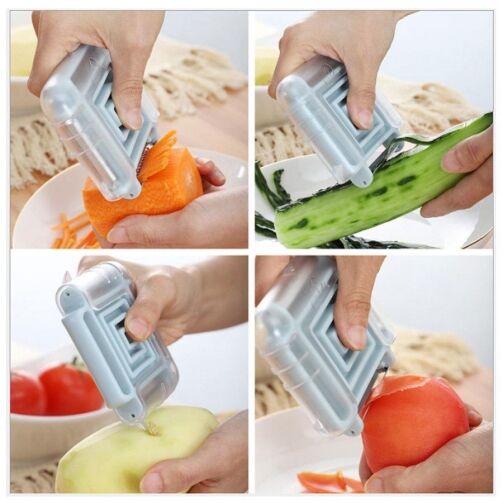 Eplucheur De Fruits Et Légumes En Acier Inoxydable 3 En 1 Commutable – Image 1