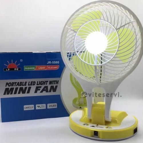 Ventilateur rechargeable multifonction avec lumière LED – Image 1