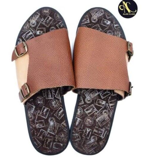 Sandales homme en cuir - Marron – Image 1