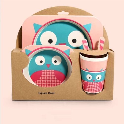 Coffret repas bébé en bambou – Image 1