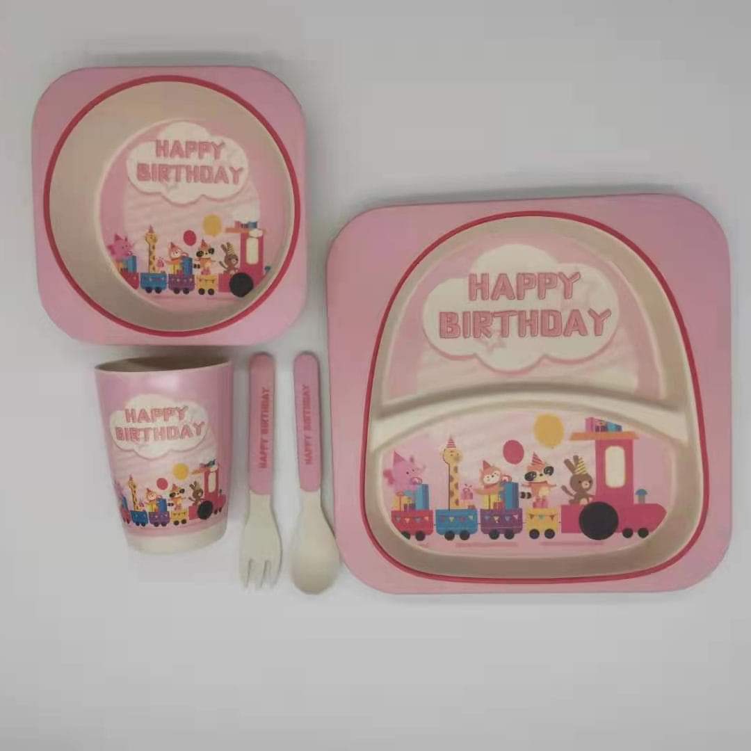 Coffret repas bébé en bambou – Image 1