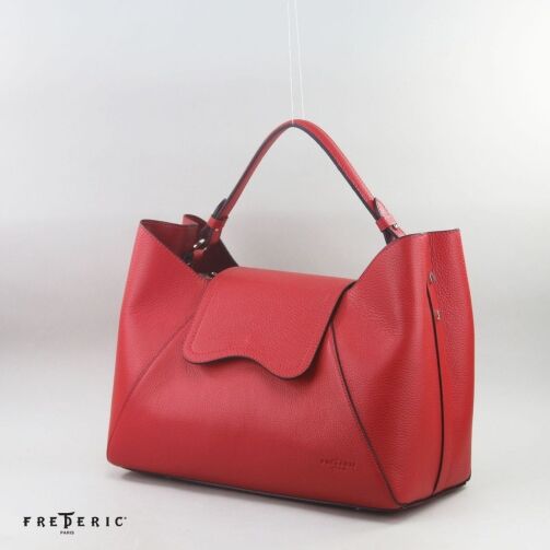 Sac à main en cuir avec bandoulière - Frédéric T -  Rouge – Image 1