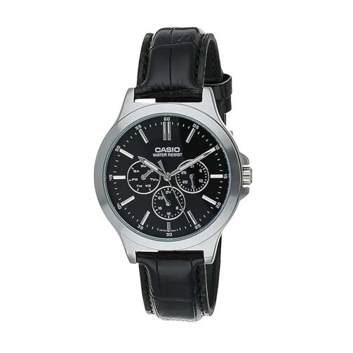 Montre Casio Standart pour homme avec cadran crème et bracelet en cuir – Image 1