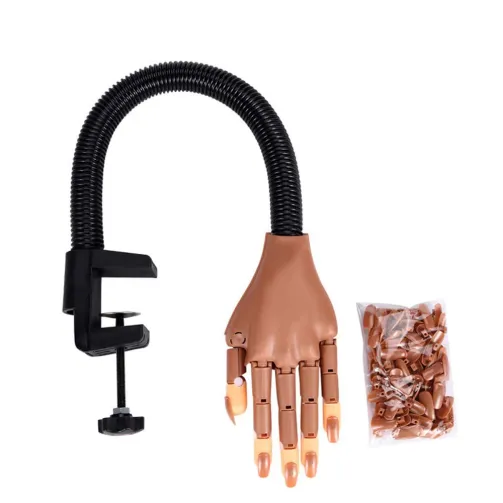 Main artificielle Flexible et réglable pour entraînement de manucure, avec 100 pièces de faux ongles – Image 1