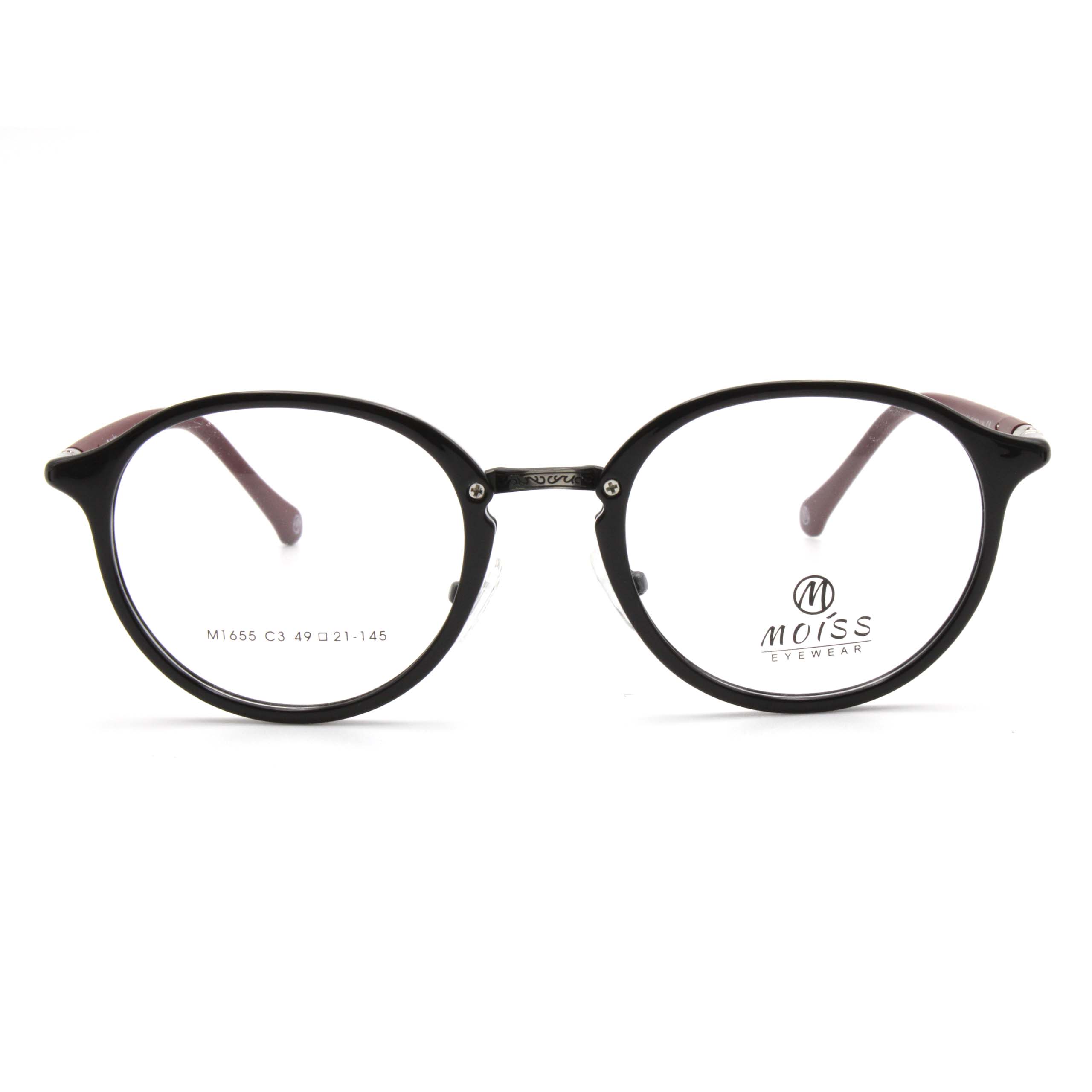 Lunettes de vue M1655 C3 49-21-145  avec clip - Noir/Rouge – Image 1