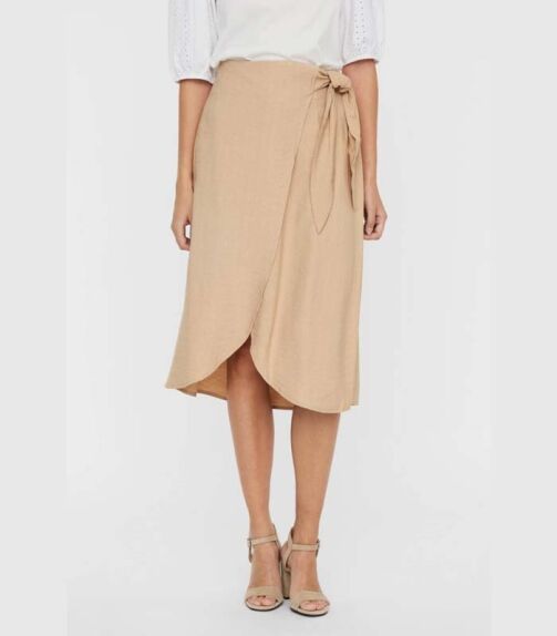 Jupe mi-longue femme - Beige – Image 1