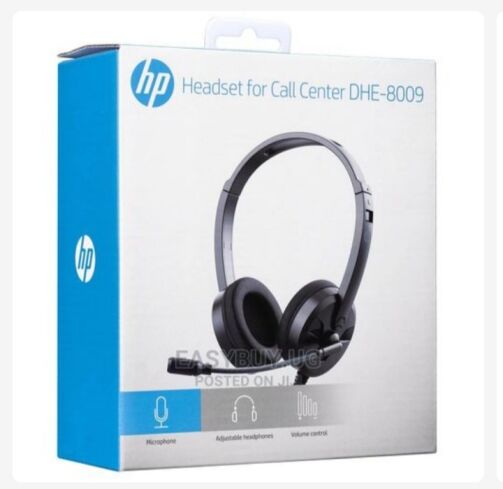 Casque HP DHE-8009-jack noir – Image 1