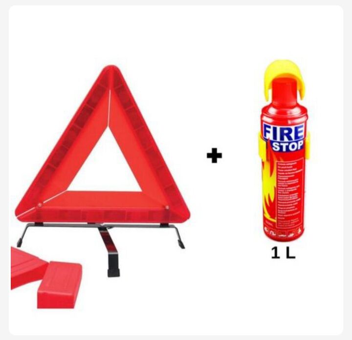 Ensemble Extincteur de triangle de Signalisation – Image 1