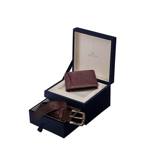 Portefeuille en cuir protégé par RFID et combo cadeau WildHorn® pour homme – Image 1