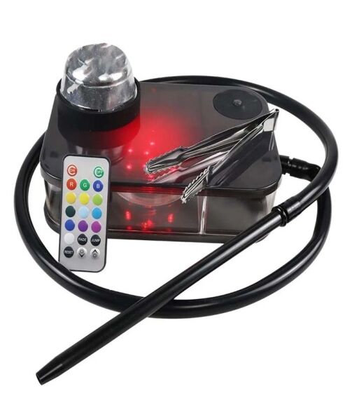 CHICHA ÉLECTRONIQUE AVEC LED NOIR – Image 1