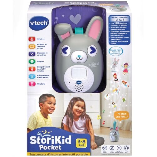 VTech - StoriKid Pocket Gris – Lapin conteur Enfant / 3-8 Ans – Image 1