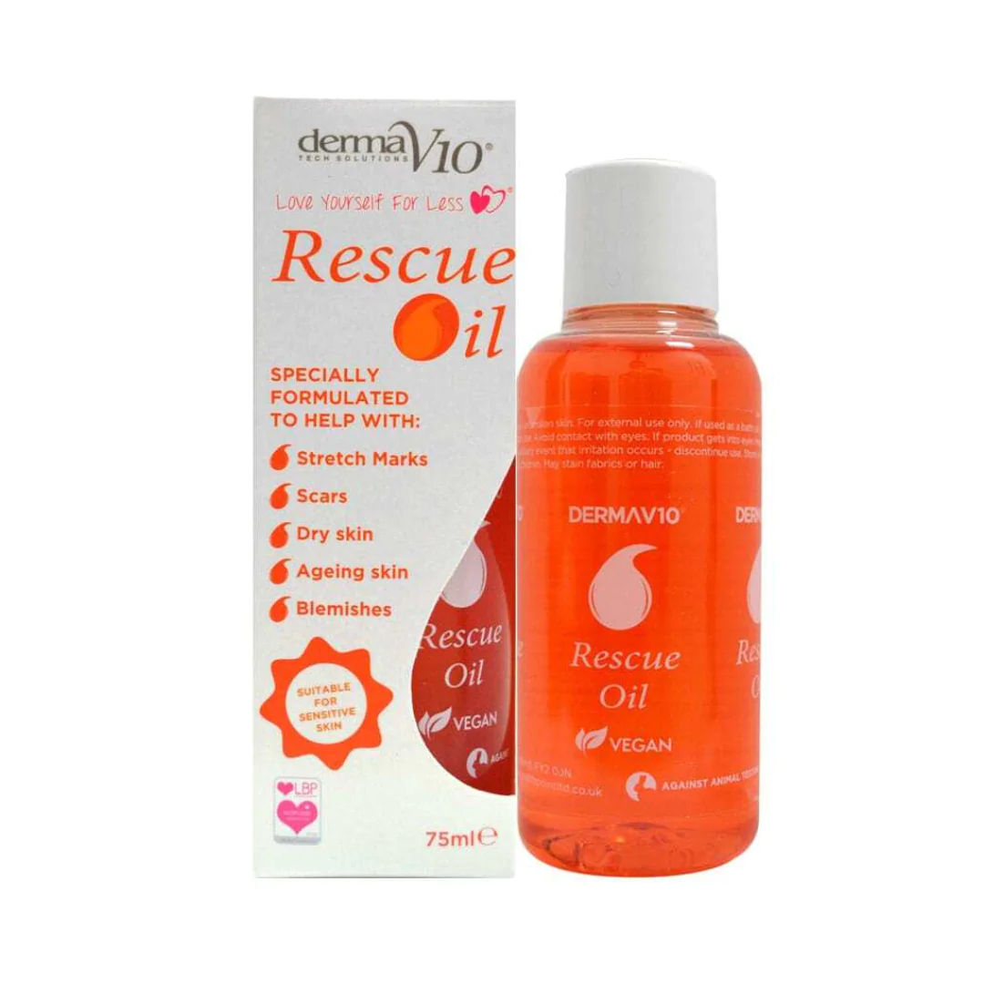 Derma V10 Rescue Oil contre vergétures et cicatrices 75ml – Image 1