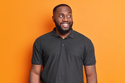 Polos Pour Hommes En Coton à Manches Courtes - Noir – Image 1