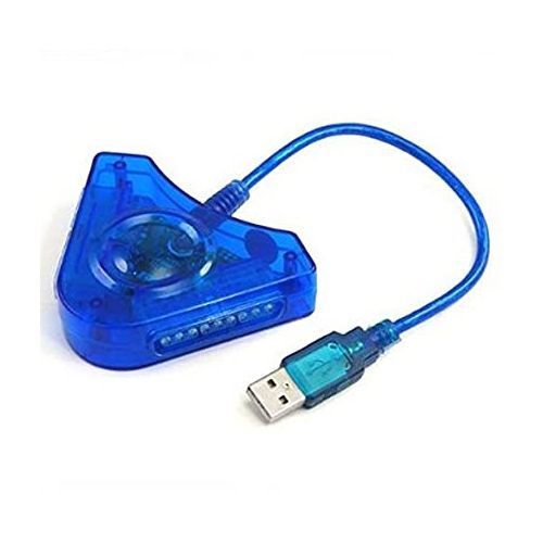 Adaptateur Convertisseur De Manette PS2 Avec Deux Ports Sur Console PS3 - Bleu – Image 1
