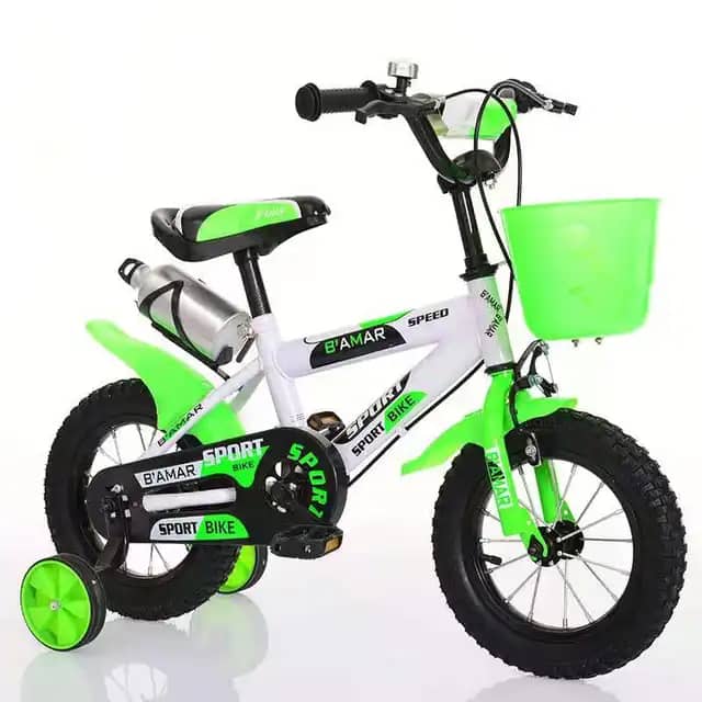Vélo 12 pour enfants de 3 ans à 5ans - Multicolore/Vert – Image 1