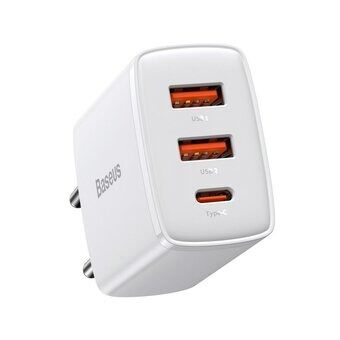 Baseus Compact CCXJ-E02 30W fast ac charger with two USB QC3.0 and USB-C PD 3.0 ports – Image 1