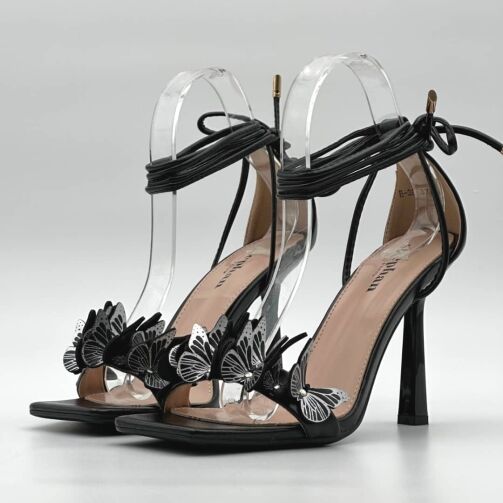 Sandales à talons à bride arrière  – Noir – Image 1