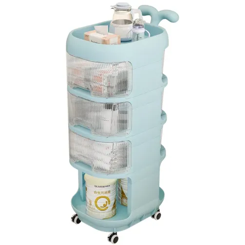 Étagère multicouche de stockage mobile avec roue pour bébé – Image 1
