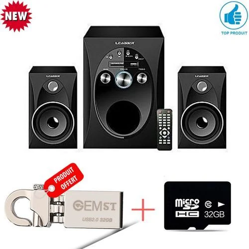 Home Cinéma Bluetooth + 1 Clé USB 32G Type Porte-clé + Carte Mémoire 32GB Offerte – Image 1