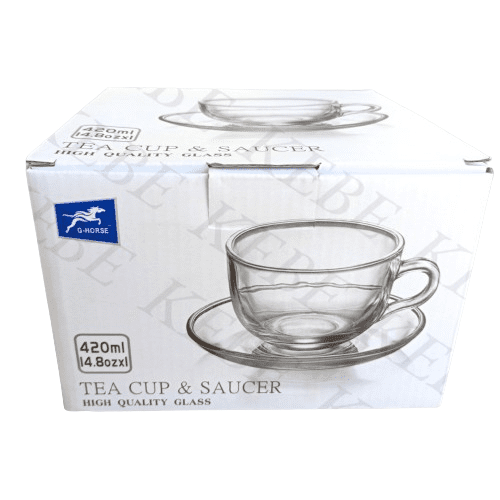 Lot de 4 Tasses de thé et soucoupe – Image 1