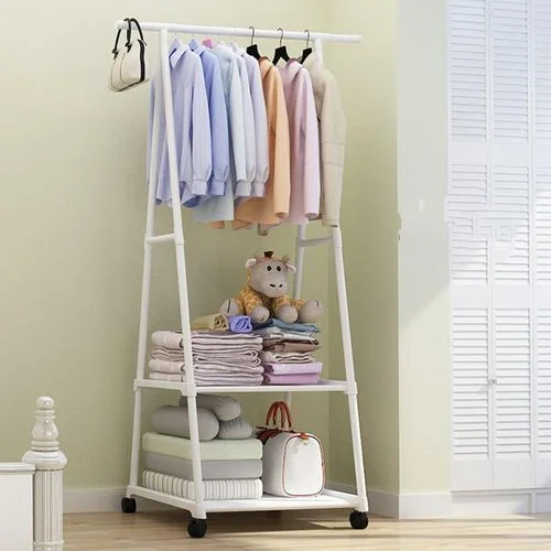 Étagère à Vêtements Portemanteau Triangulaire à Roulettes – Image 1