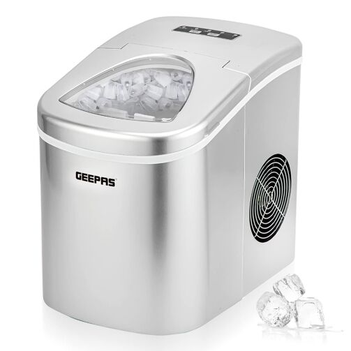Geepas GIM63015UK Machine À Glaçons, Deux Tailles, Produit 12 Kg De Glace En 24 H – Image 1