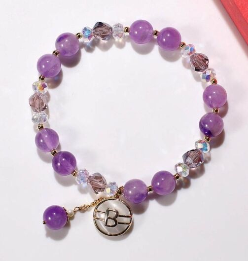 Bracelet En Améthyste, cristal, Or plaqué – Image 1