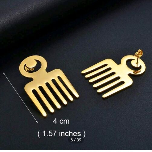 Boucles D'oreilles Oversize en Forme de Peigne – Image 1