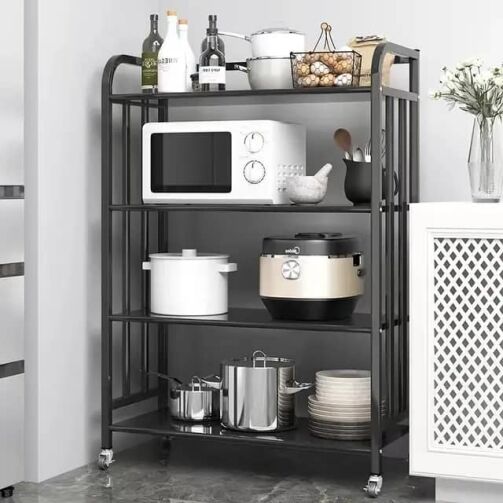 Chariot avec roulettes, Support de Rangement pour la Cuisine, 4 Etagères – Image 1