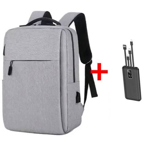 Sac à Dos + Power Bank - Gris – Image 1