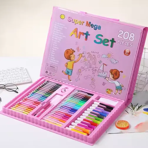 Kit de dessin artistique 208Pcs, coffret d'art, impression d'artiste pour enfant – Image 1