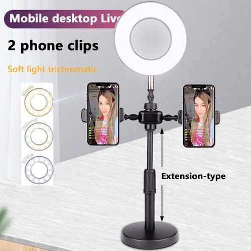 LED Ring light 8 pouces pour 2 téléphones – Image 1
