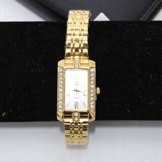 Montre dame fashion en inox avec bracelet - Doré – Image 1