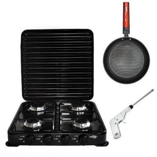 Cuisinière De Table 4 Feux + Allume Gaz Et Poêle Offerts – Image 1