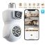 Caméra IP WiFi HD 1080P à double objectif, sans fil, pour extérieur et Intérieur