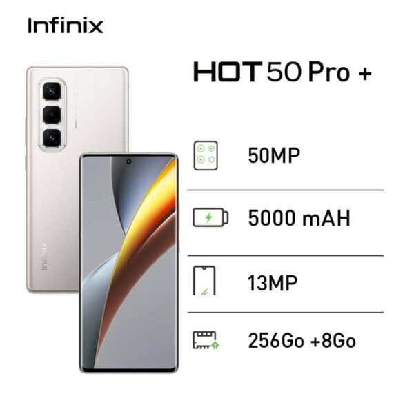 Infinix HOT 50 Pro+ - 256Go + 8Go - 50 MP - 5000 MAh