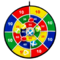 Jeu de fléchettes pour Enfants - Sûr - 37 cm - Multicolore - Tissu doux - 4 balles collantes - 2 fléchettes